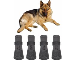 Waterdichte en antislip hondenschoenen - All-season huisdierschoenen - Antislip en anti-vuile voethoezen - Geschikt voor sneeuw, regen en hete wegen - Geschikt voor kleine, middelgrote, grote en oudere honden - Maat L, Zwart