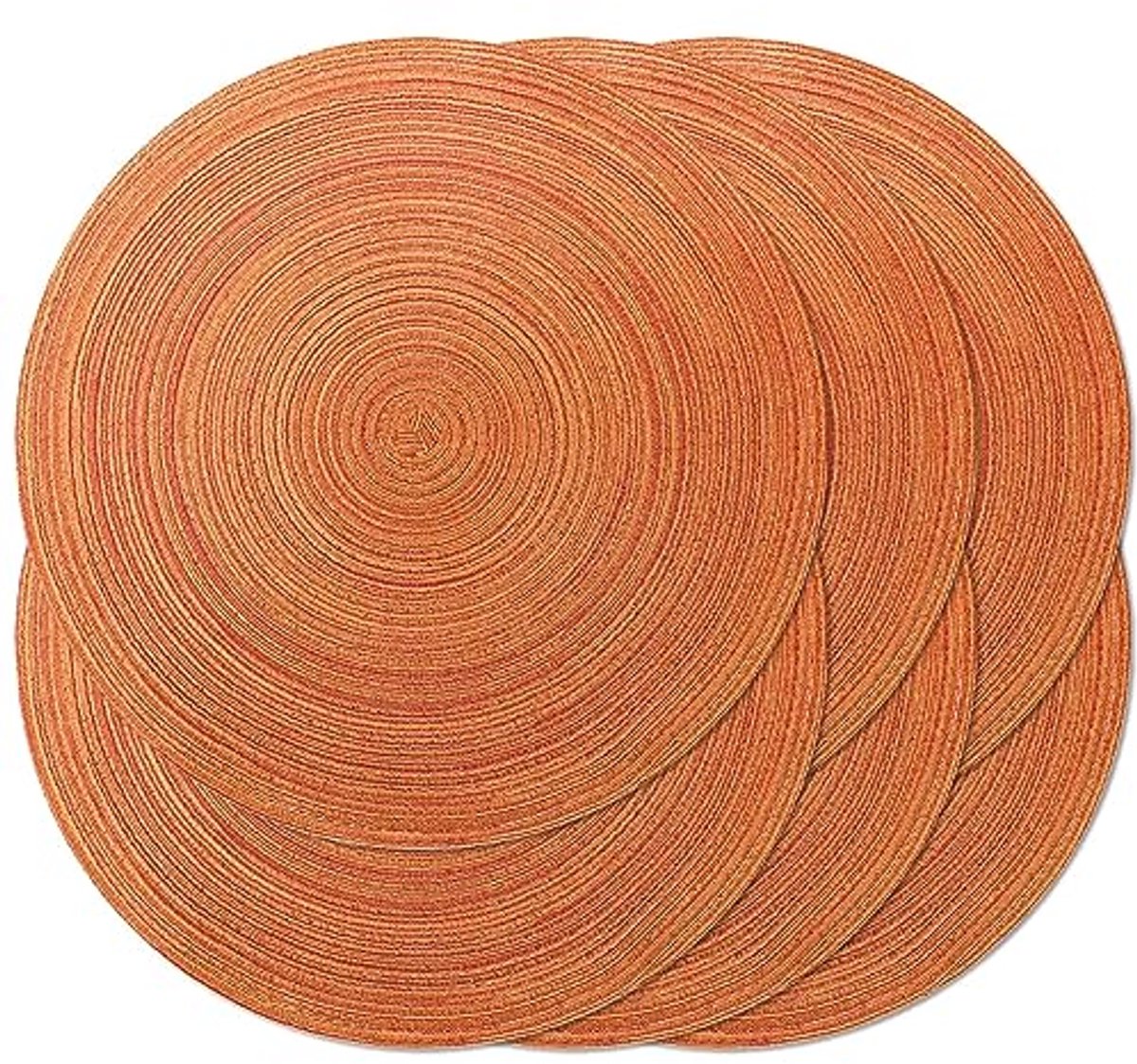 Duurzame Gevlochten Ronde Placemats van 38 cm - Set van 6 - Hittebestendig en Antislip