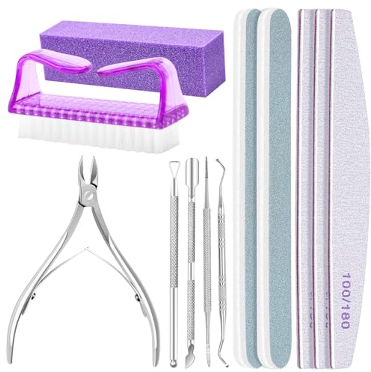 Professionele nagelvijlen en manicure gereedschap set - 12-delige nagelpolijstset