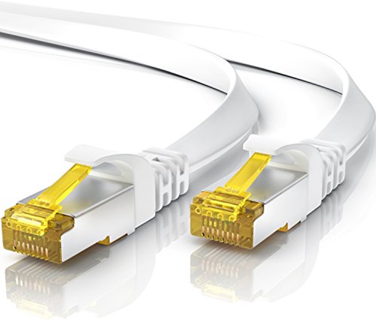 Image of 5m CAT7 platte netwerkkabel - RJ45 - 10/100/1000/10.000 Mbit - U/FTP afscherming - Ideaal voor modem, router, switch en patch panel