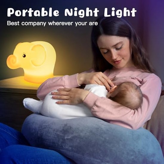 Schattig konijntje nachtlampje voor kinderen - 9 kleuren - USB oplaadbaar dimbaar kinderlampje met afstandsbediening — afbeelding 4