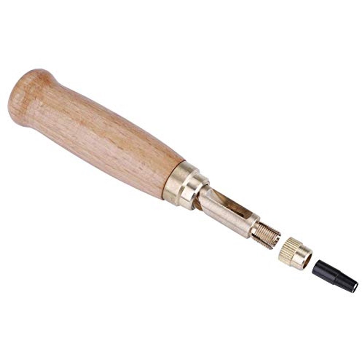 Houten Handvat Gatenpons voor Horlogeband - 6 Verschillende Ponskoppen van 1.5 tot 4mm