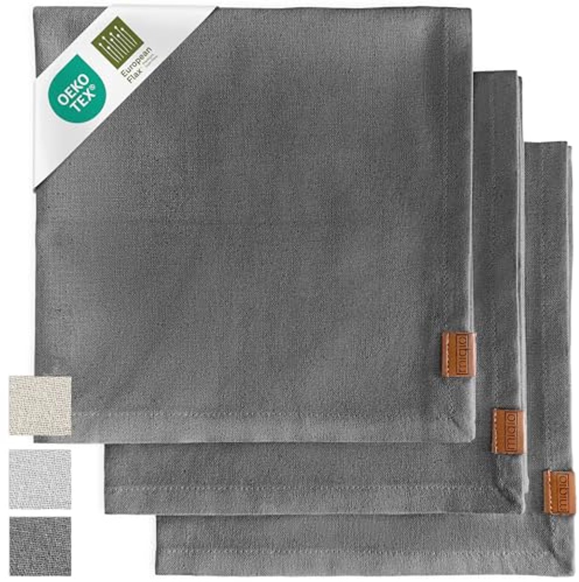 Design linnen theedoeken en handdoeken set van 3 - halflinnen - 70 x 45 cm - Ökotex gecert