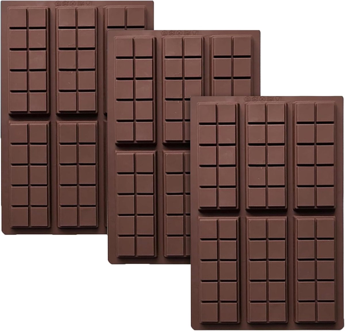 Chocoladevorm Siliconen 3 stuks - Diepe Vorm - Geschikt voor Chocolade Maken - 26x17cm