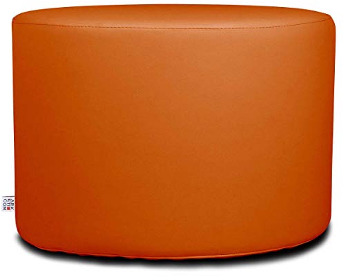 Ronde Chill Ottoman Voetensteun - Meubels voor Binnen en Buiten - Design Puff in Oranje - 55 x 55 x 45 cm