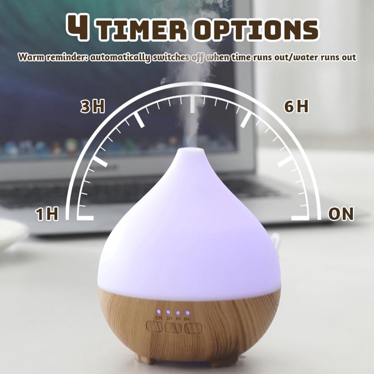Aromadiffuser, 100 ml, ultrasone luchtbevochtiger, aromatherapie, oliediffuser, diffuser voor etherische oliën met 7-kleurig ledlicht en automatische uitschakelfunctie — cadeau in Wonen & Interieur - foto 4