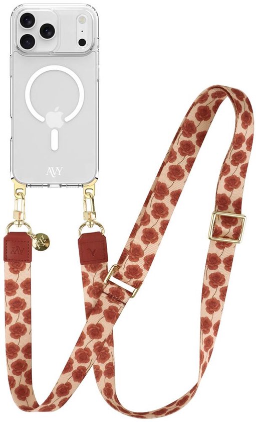 Apple IPhone 14 Pro - Crossbody Case - Goud Geverfde Veer Op Een Gouden Achtergrond Siliconen Crossbody Backcover Met Koord Telefoonhoesje Met Koord Hoesje Met Touw