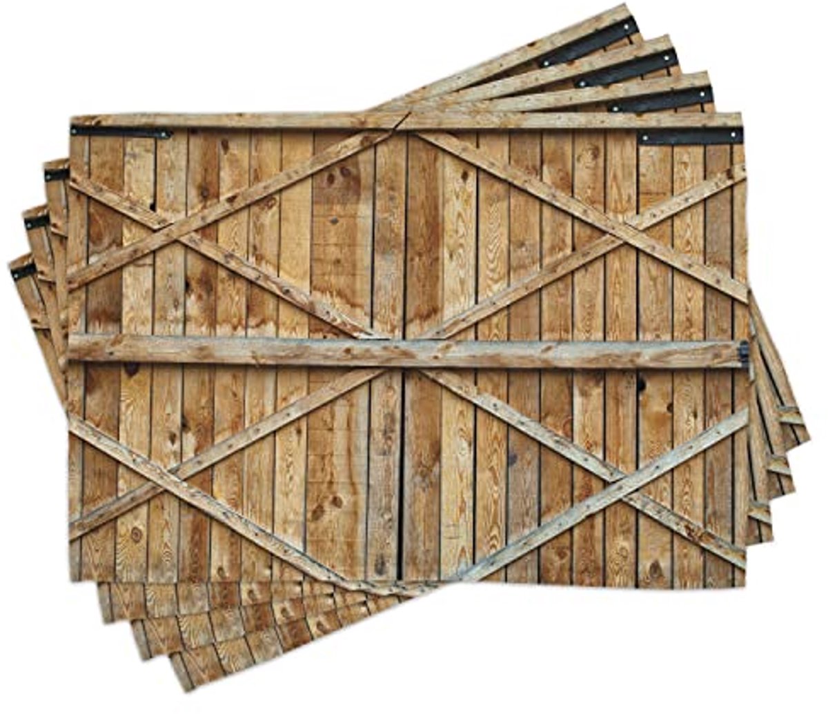 Rustiek Placemat Set van 4 - Wasbare Stoffen Placemat voor Eettafel, Bruin