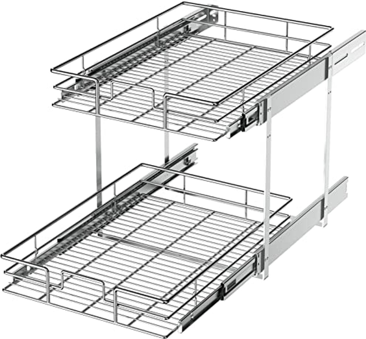 2 Laags Keukenkast Organizer met Uittrekbare Planken