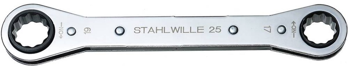 Stahlwille 41131719 25 17 X 19 RATSCHENRINGSCHLUESSEL Dubbele ringsleutelratelset Sleutelbreedte (metrisch) 17 - 19 mm
