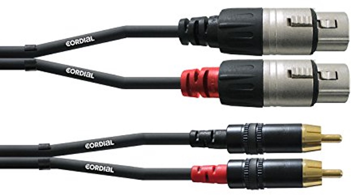 Audio Kabel met dubbele XLR Female naar RCA - 3 Meter