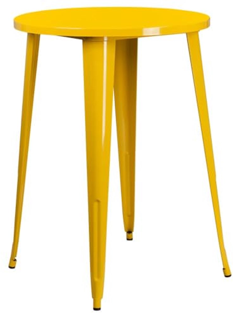Industriële Ronde Tafel voor Binnen en Buiten - Geel - 101,6 x 77,5 cm