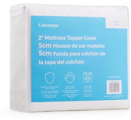 LUCID Traagschuim matrastopper European King (160 x 200 cm) - met 5 zones en gelinfusie - 5 cm dik, blauw