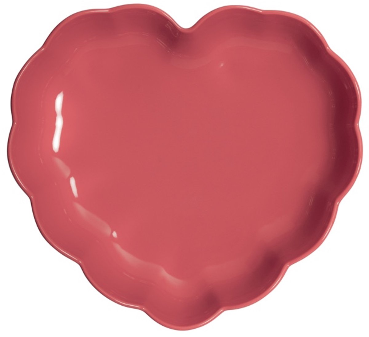 Emile Henry Madeleine Taartvorm hart gegolfd - 265x245x65mm - Rose Candy