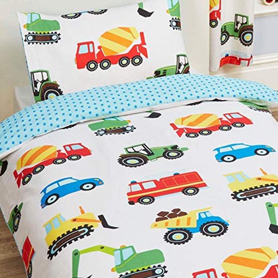 PriceRightHome Dekbedovertrek voor kinderen/kinderen Trucks & Transport