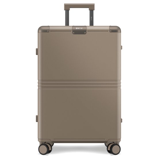 ONYX Hybrid Pro Check-in Koffer Medium 70 Liter - Gerecycled Polycarbonaat en Ritsloos Design - Reiskoffer met TSA slot en Spinner wielen - Desert Clay