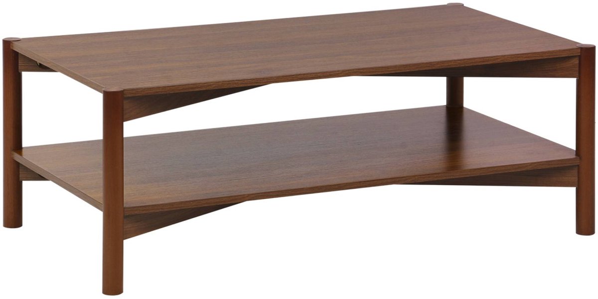 sweeek Rechthoekige salontafel dubbel tafelblad houteffect 110 x 60 x 40cm - harmony Walnoot