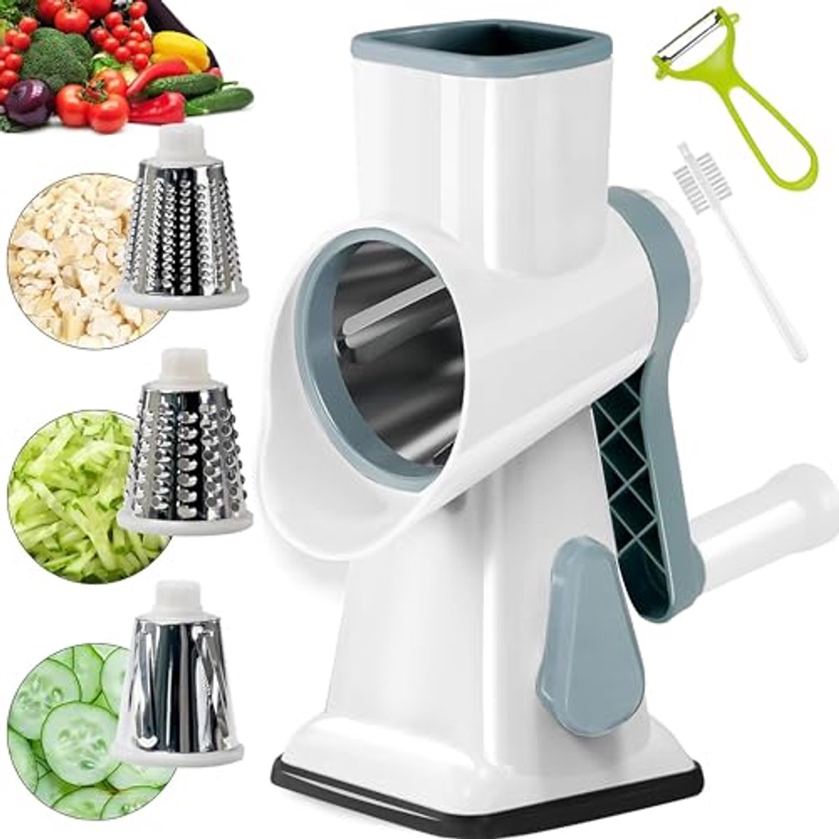 Multifunctionele Roterende Kaasrasp met Handvat - Ideaal voor Groenten en Fruit