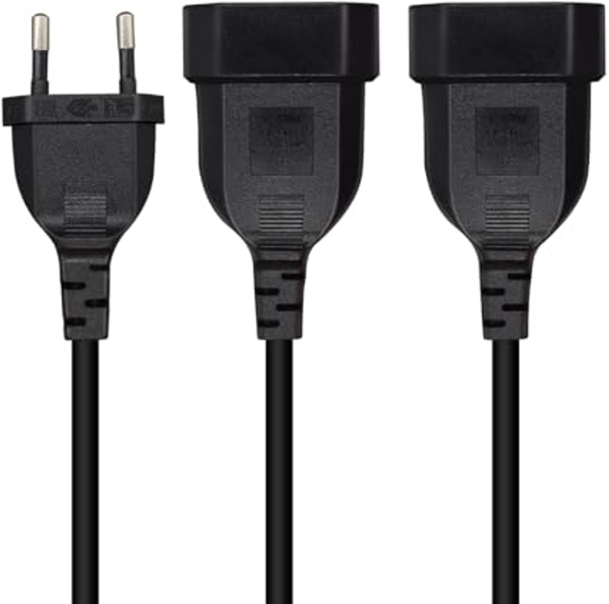 Verlengkabel Euro 2,5 A 250 V 625 W 45 cm met Dubbele Stekker voor Huishoudelijke Apparaten