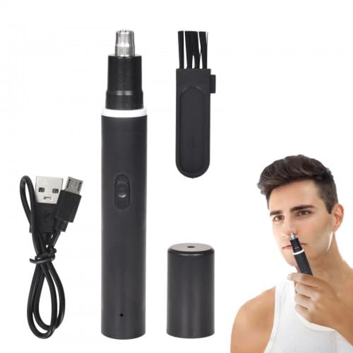 Multifunctionele Neus- en Oortrimmer voor Mannen - Pijnloos, USB-oplaadbaar en Waterdicht