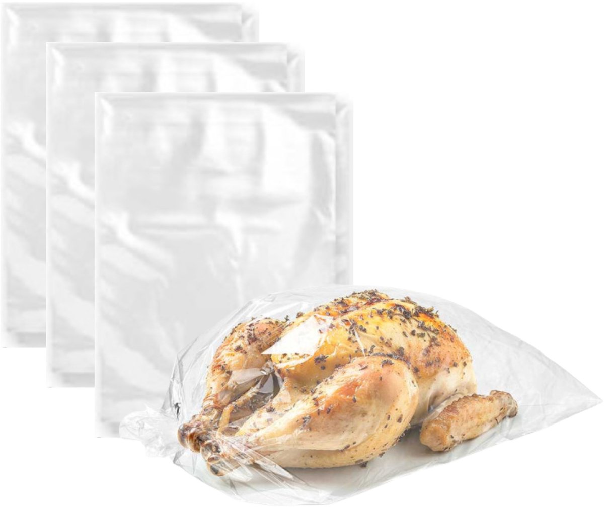 Kinvara Ovenzakken - 48x stuks - kunststof - transparant - 38 x 26,5 cm