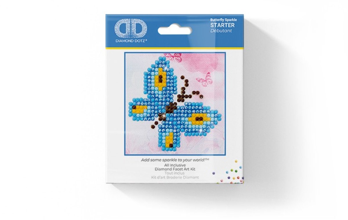 DIAMOND DOTZ DDS.002, Originele 5D Diamond Painting Set Butterfly Sparkle, Knutselpakket met 295 Ronde Steentjes, Dotz voor Volwassenen, Hobbypakket ca. 7 x 7 cm voor Kinderen Vanaf 8 Jaar — afbeelding 2