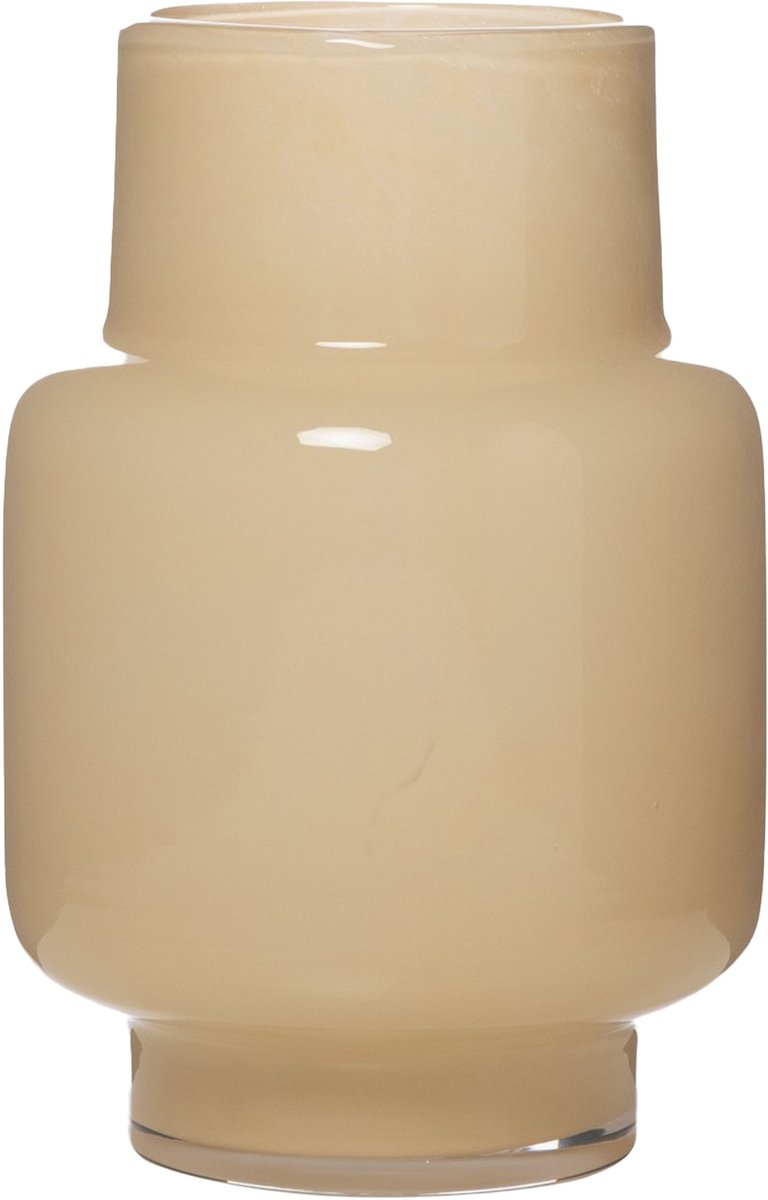 Hakbijl Glass Bloemenvaas Pien - beige - glas - D17 x H25 cm - decoratie - vazen