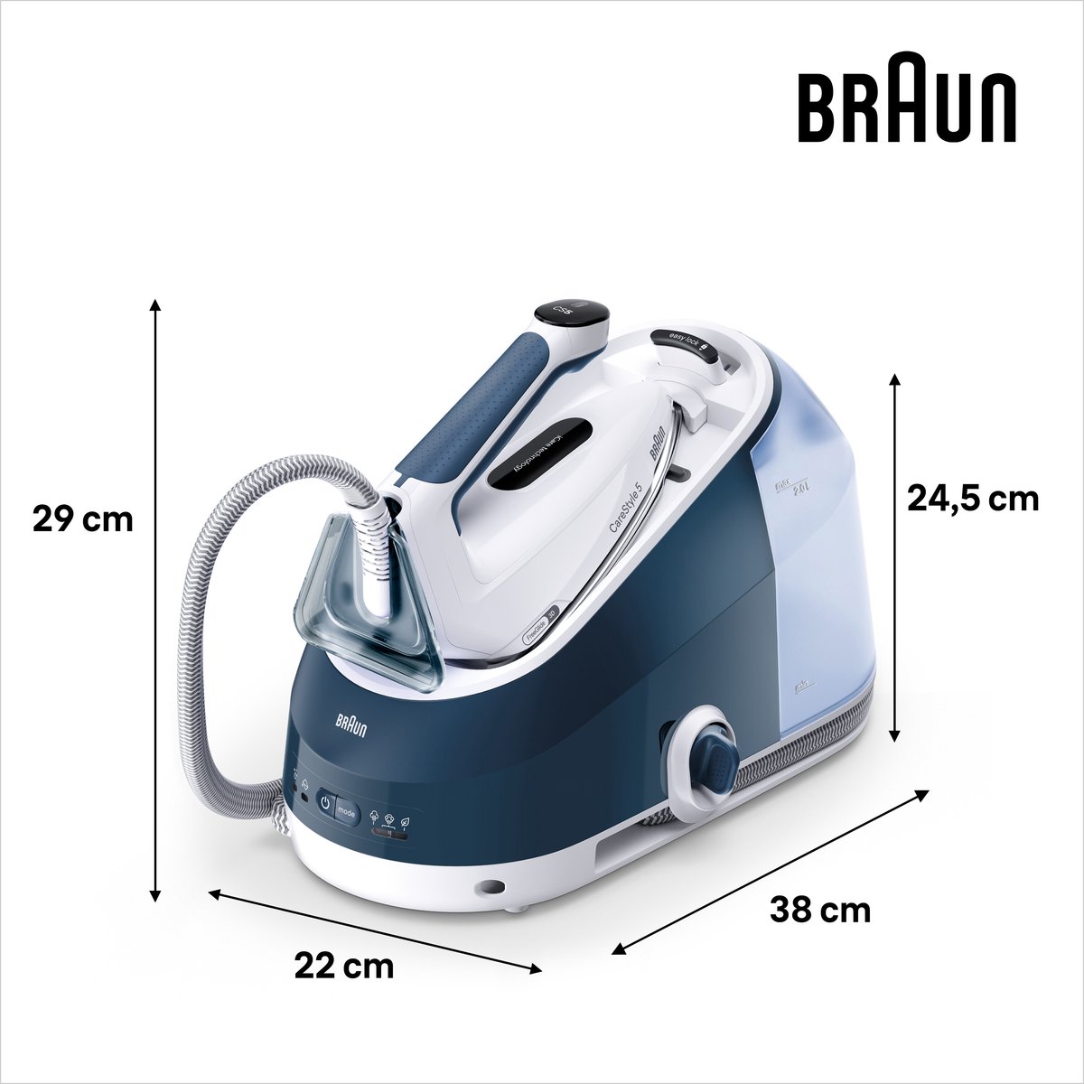 Braun CareStyle 5 IS5245BL - Stoomgenerator - Lichtgewicht Strijkijzer - Groot Waterreservoir - Blauw — afbeelding 3