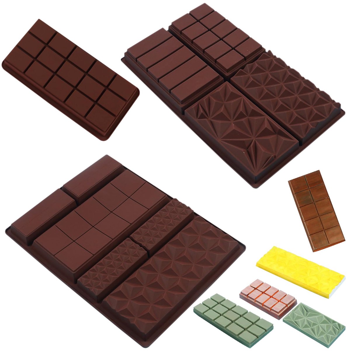Ibenzoa® Set van drie siliconen vormen voor chocolade en meer creatief gebruik
