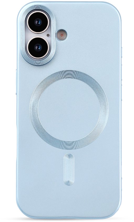Casemania Hoesje Geschikt voor Apple iPhone 17 - Licht Blauw - Matte Siliconen Back Cover - Geschikt voor MagSafe
