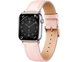 Elysian horlogebandje geschikt voor Apple Watch - Echt Leer - Rose Gouden - 18mm - Quick Release - Verstelbaar - Series 1/2/3/4/5/6/7/8/9/S/10/11 - Apple Watch Bandje 38/40/41mm