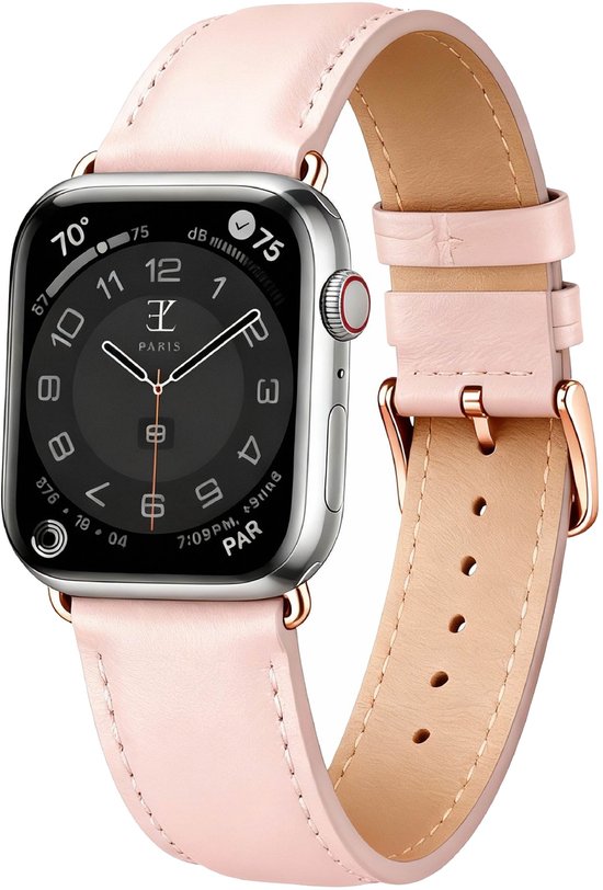 Bracelet de montre Elysian adapté à Apple Watch - Cuir - 18 mm - Dégagement Quick - Ajustable - Série 1/2/3/4/5/6/7/8/ S/ - Apple Watch Strap 38/40/41 mm