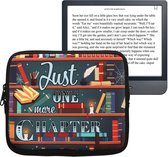 kwmobile Universele Cover voor eReader - Neopreen hoesje bibliotheek design meerkleurig -