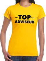 Top adviseur beurs/evenementen t-shirt geel dames 2XL