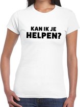 Kan ik je helpen beurs/evenementen t-shirt wit dames XL