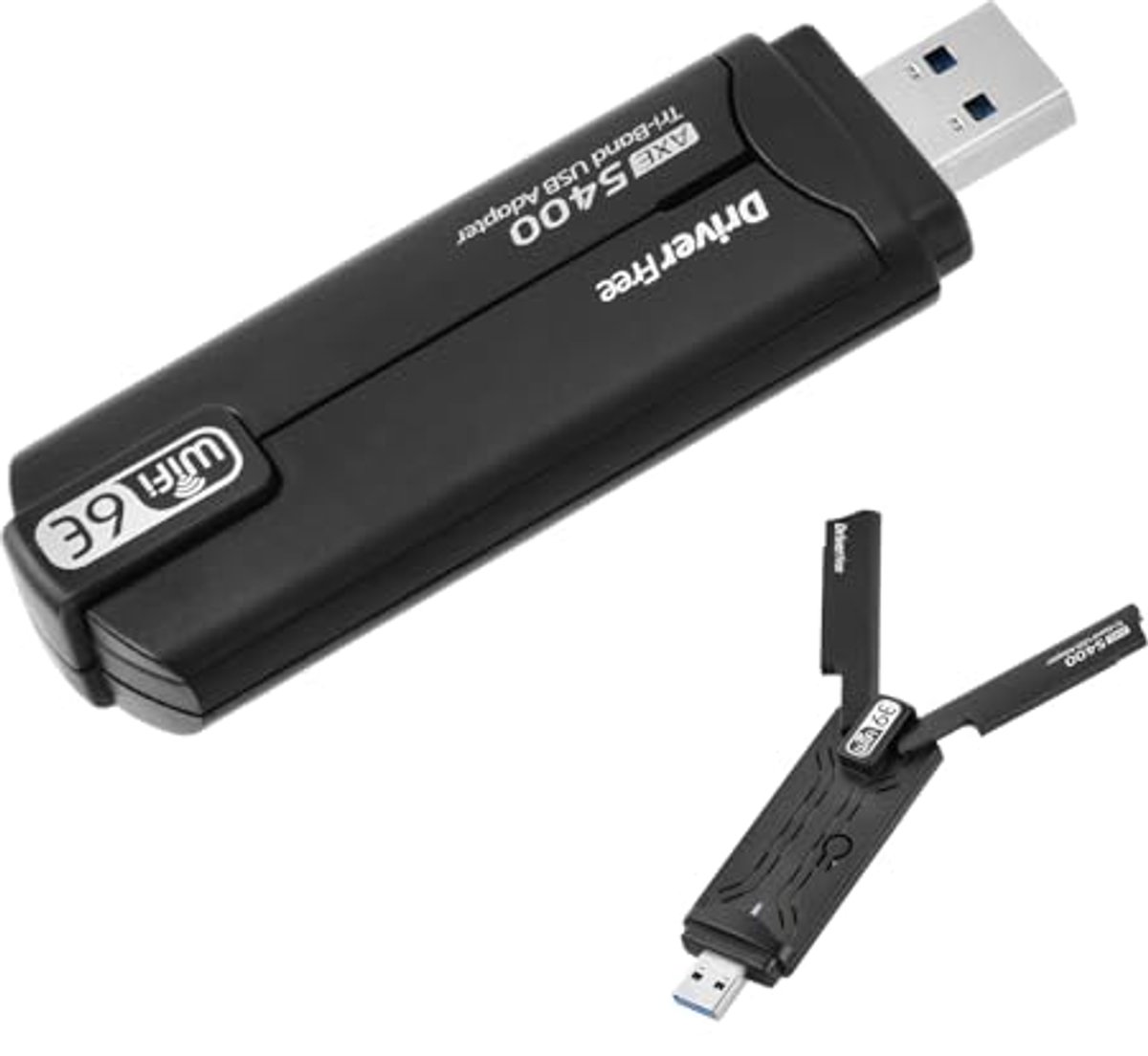 Mapille AXE5400 WiFi USB 3.0 Tri-Band Adapter 2.4G/5G/6G met WPA3, 6E Encryptie voor Windows 11/10 PC