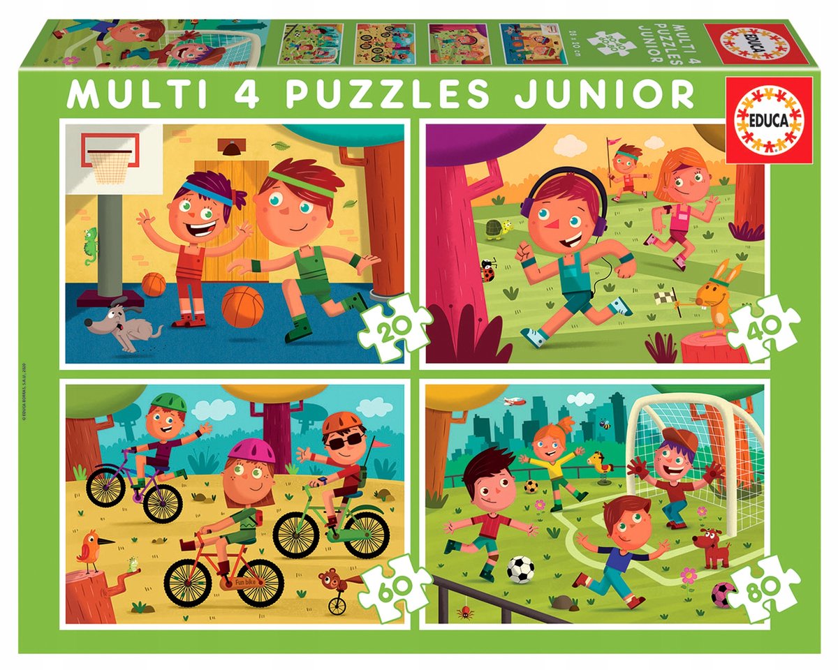 Educa Sport Puzzel Set - 20, 40, 60, 80 Stukjes
