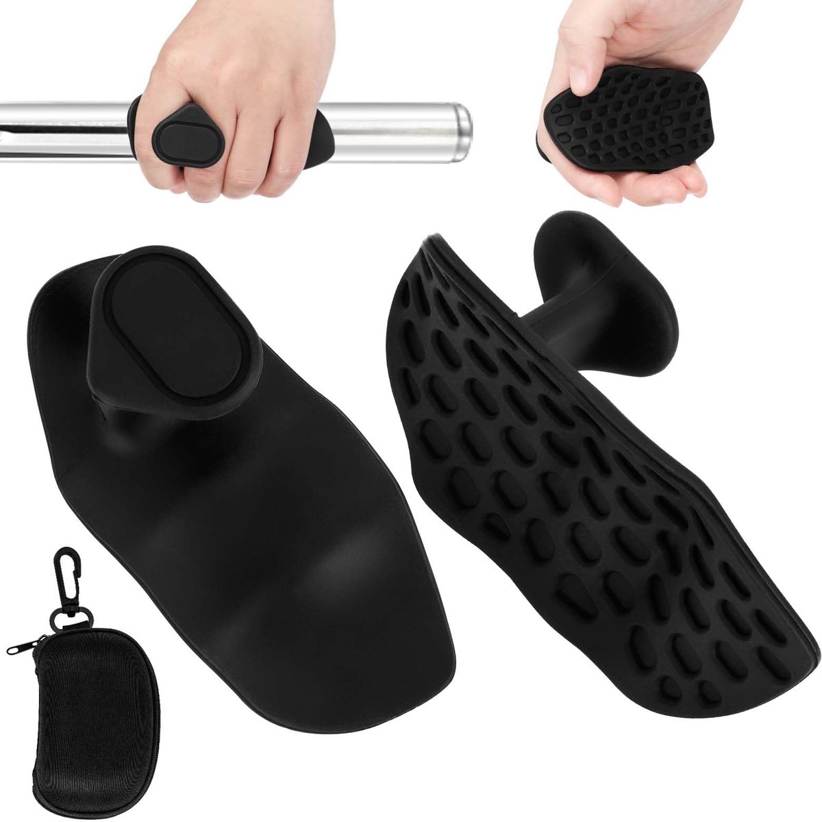 Fitnesshandvatkussens - 2 Siliconen Grip-Pads - Antislip en Ergonomisch - Met Opbergtas
