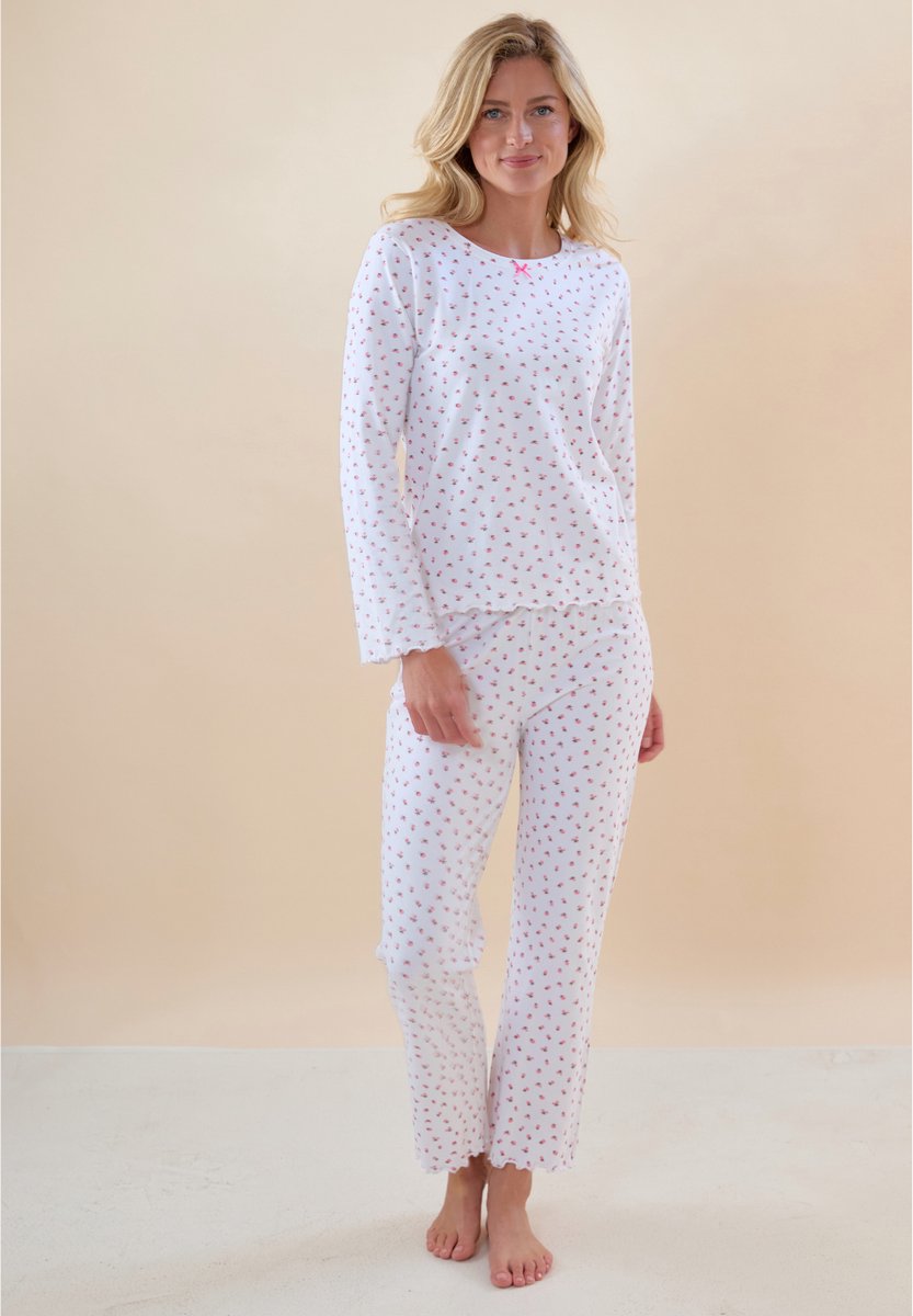 Little Label - emma pyjama dames - roosjes roze - S/ 36 - extra zachte bio-katoen
