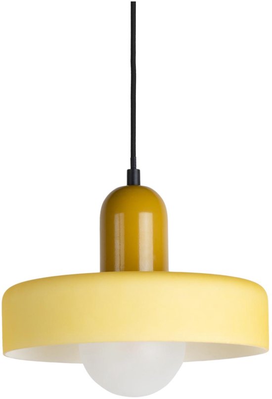 Suspension Leitmotiv Opaco Grato - Jaune - 25 x 25 x 23 cm - Moderne - Suspensions salle à manger, chambre, salon