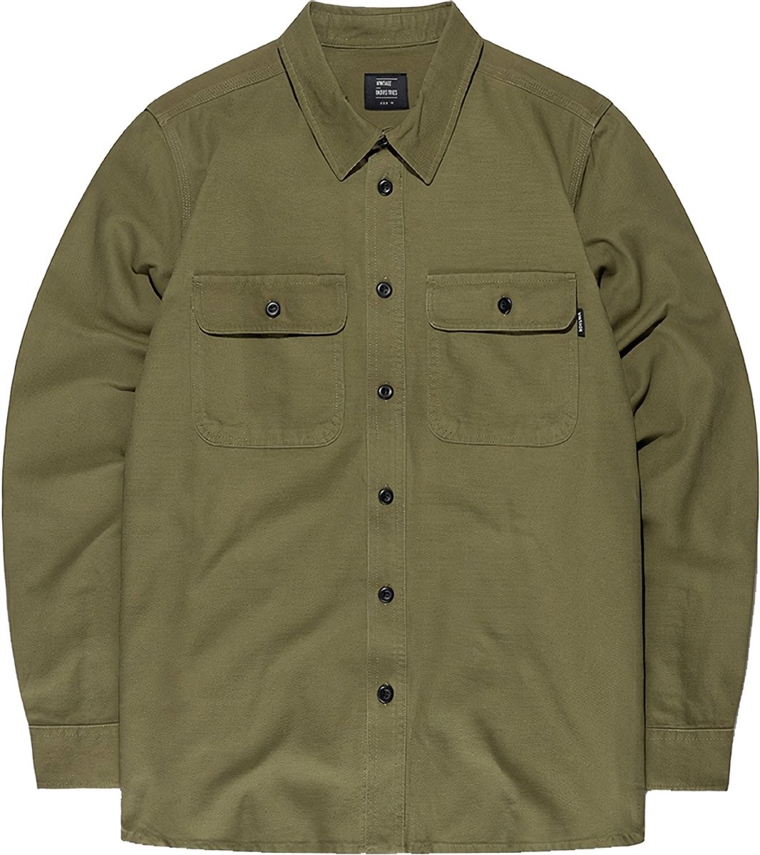 Vintage Industries Baron Shirt Longsleeve Katoen Basics Groen