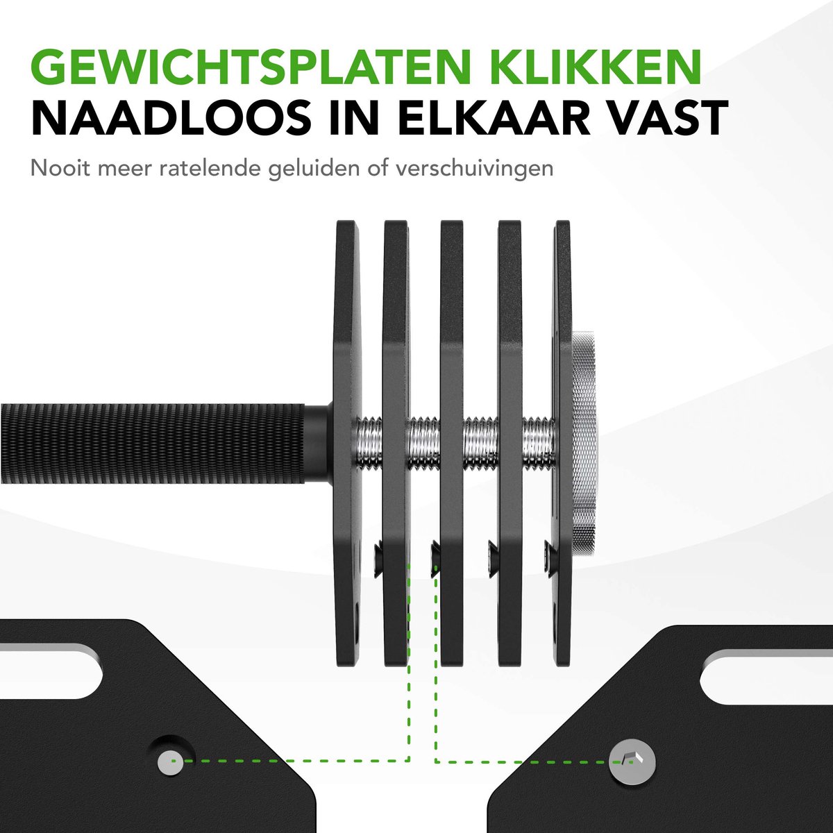 Tunturi Rapid Adjustable Dumbbell - Enkele dumbbellset van 20kg - Verstelbaar van 4 t/m 20 kg - 9 dumbels in één - Gewichtenset voor home gym – foto 6