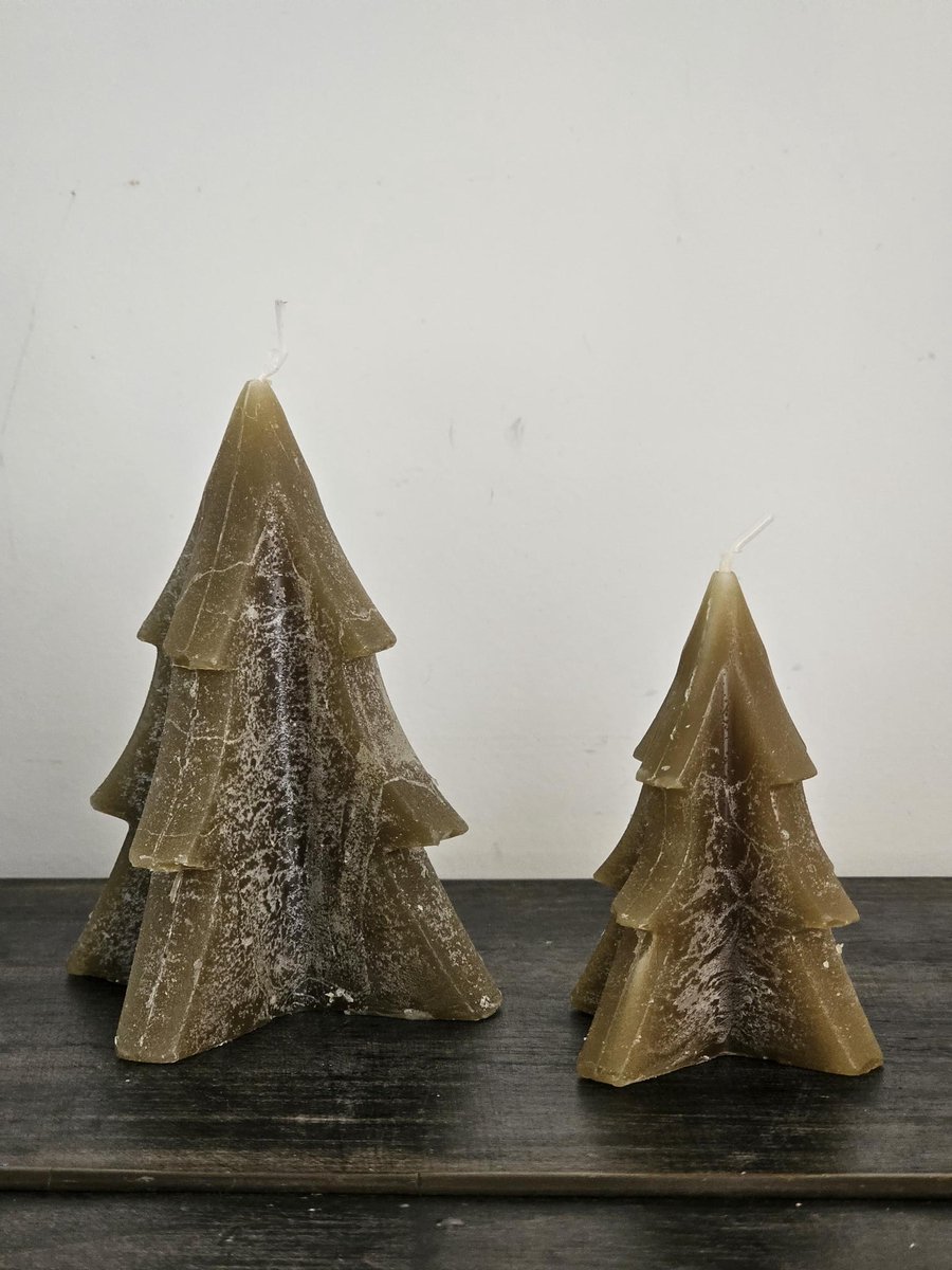 Kerstboom Kaars Mos Groen - 9x12cm - Christmas Candle - Kerst - Kerstmis - Kaarsen - Kerst Decoratie - Winter - Winter Wonderland