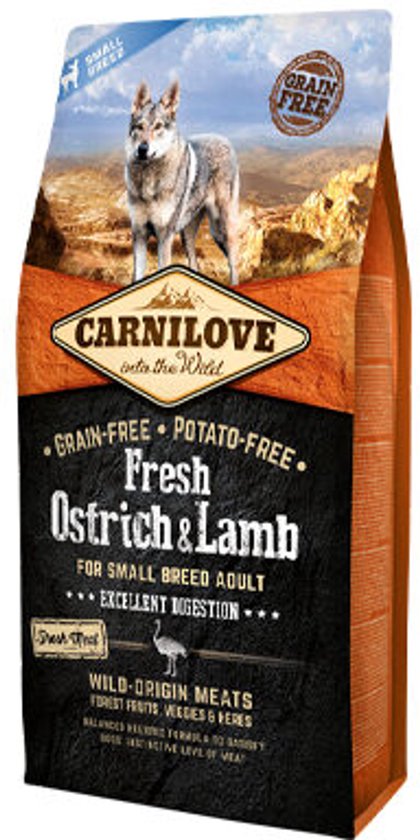 Carnilove Dog autruche fraîche à l'agneau (petit) 1,5 kg