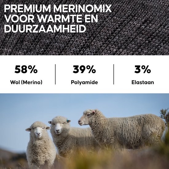 DANISH ENDURANCE Merinowol Wandelsokken - Blaar Sokken - Thermisch - Ademend - voor Heren en Dames - Zand - Maat 43-47