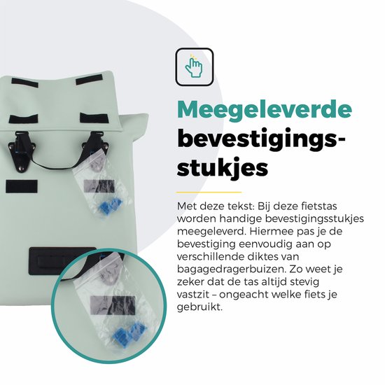 Voltano E-bike City Shopper Enkele Fietstas - Crème - 22 Liter - Laptopvak - 100% Waterdicht van Voltano — afbeelding 3
