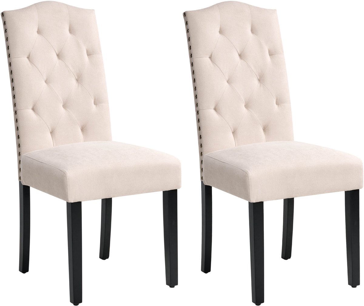 SHIRLEY - Eetkamerstoel - Lichtbeige - Polyester