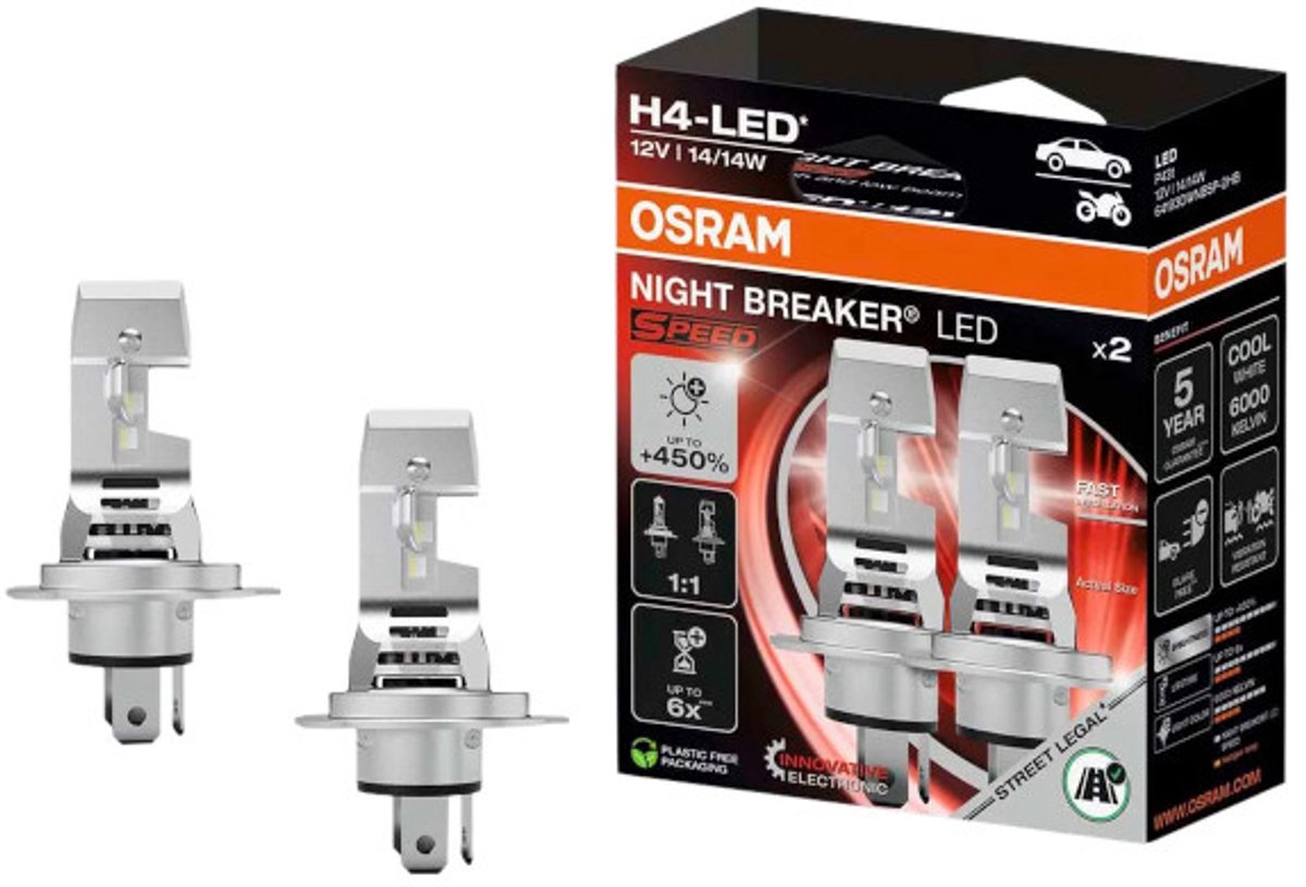 Osram Night Breaker Speed LED H4 64193DWNBSP-2HB set – foto 3