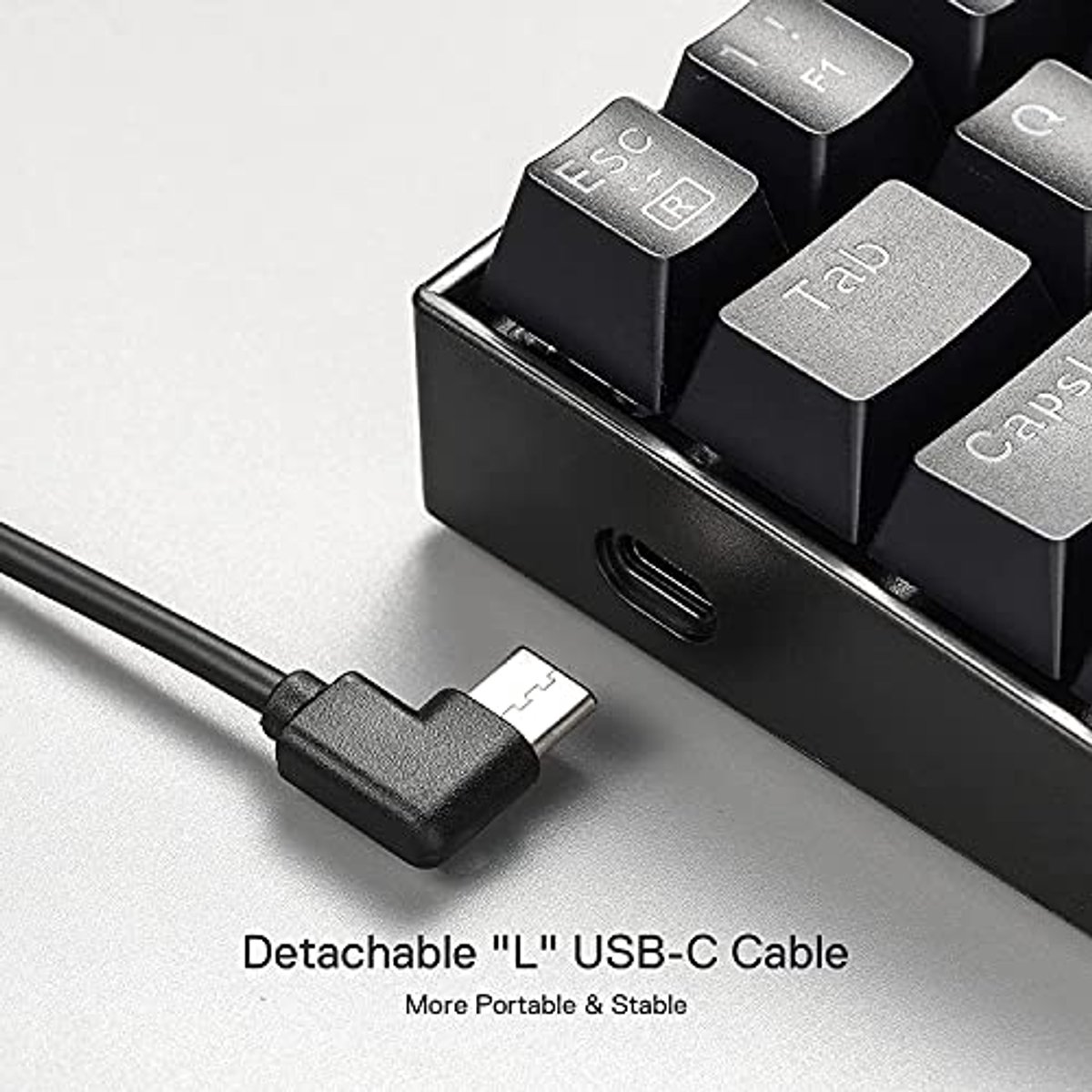 Compact Mechanisch RGB Gamingtoetsenbord met 61 Toetsen en Blauwe Schakelaars