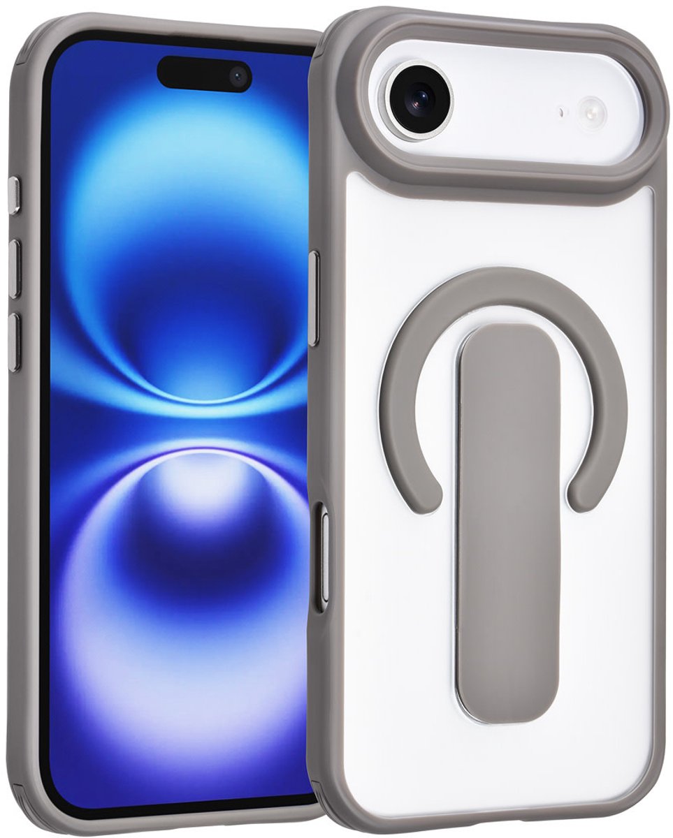 TUNIQ Anti-shock Back cover voor iPhone 17 Air - Ingebouwde Ringstand - Grijs